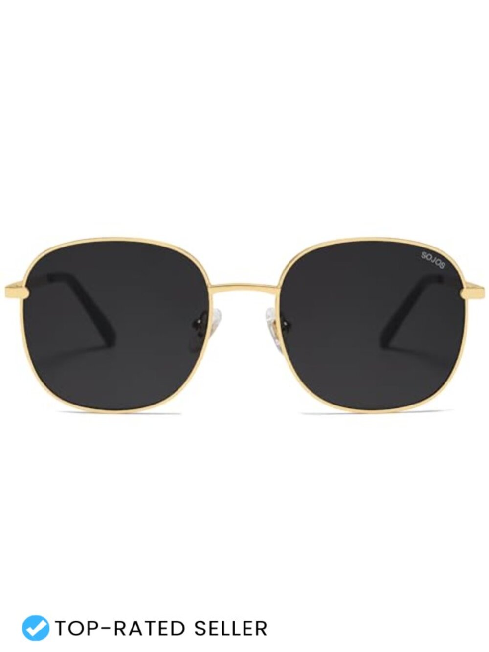 Classic Trendy Square Sunglasses for Women Men Cute Big Frame Gold Shades